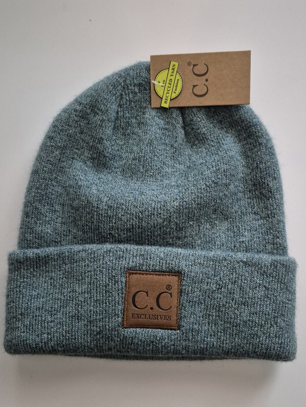 C.C Soft Ribbed Unisex Knit Beanie with Logo Patch